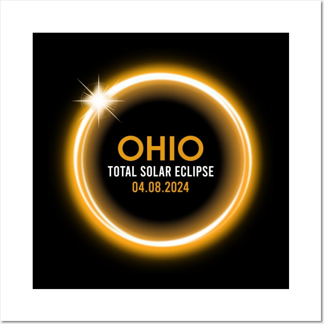 Retro Ohio Totality Total Solar Eclipse April 8 2024 Wall Art by artbyhintze